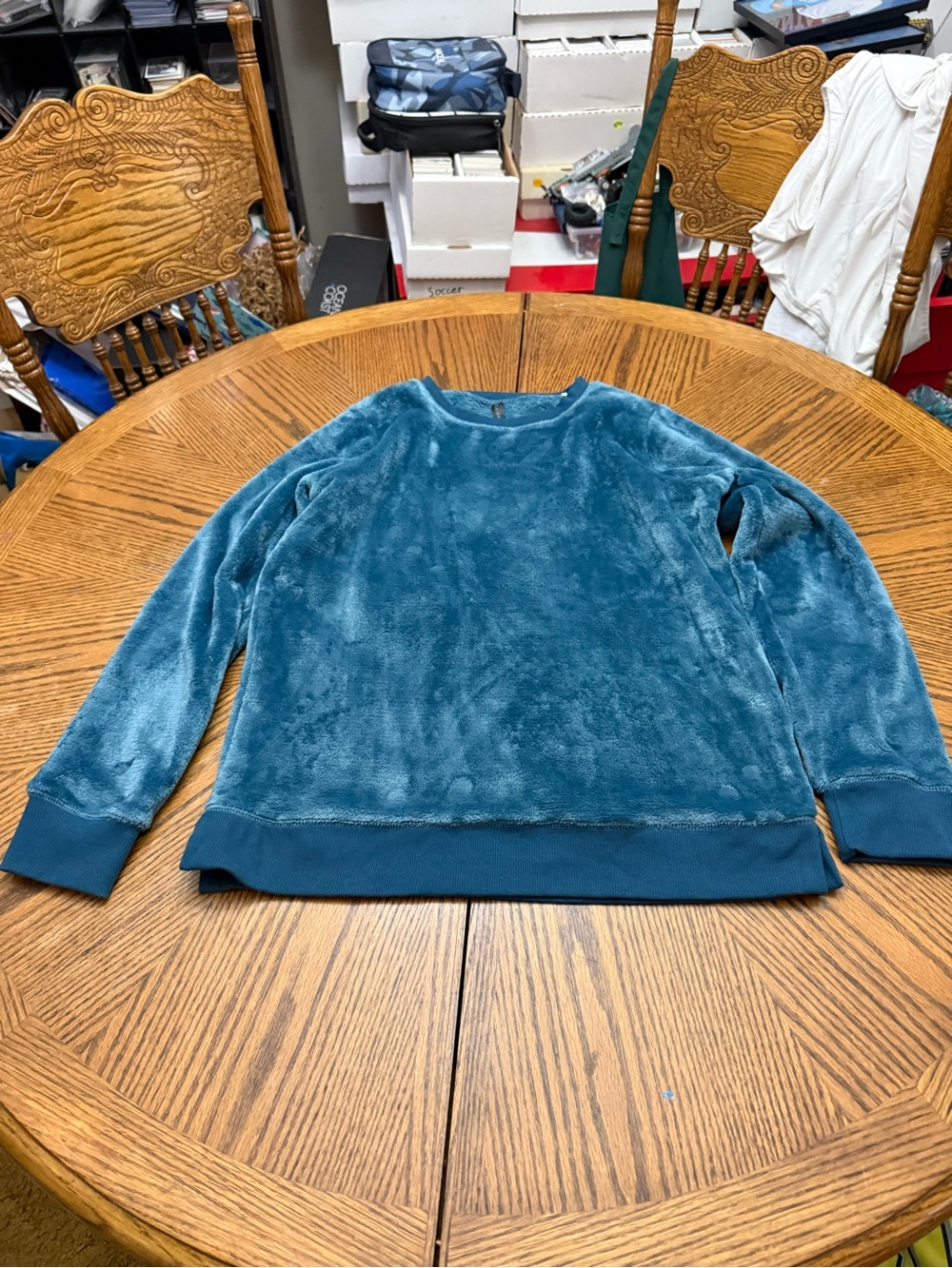 GAIAM Plush Crewneck Sweatshirt in Teal